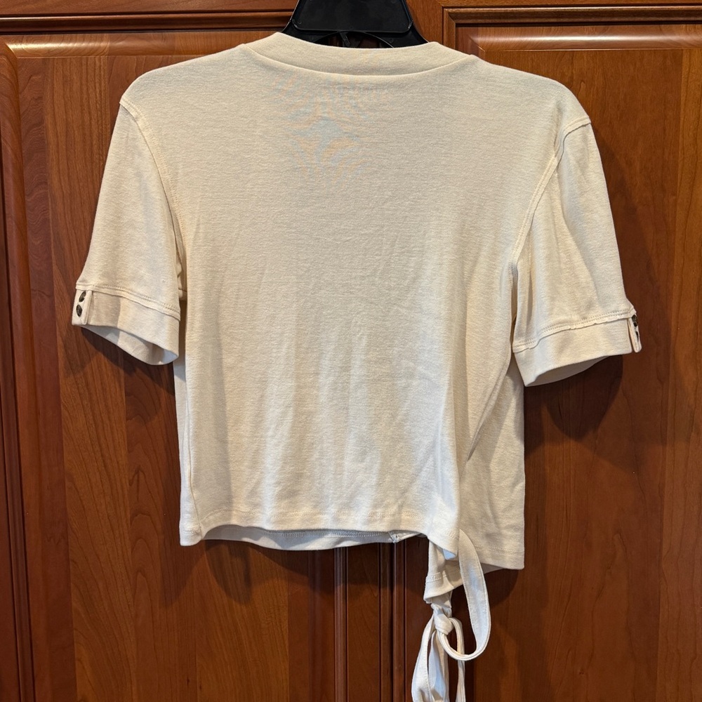 American Eagle Off-White Wrap Front Top - Picture 8 of 10